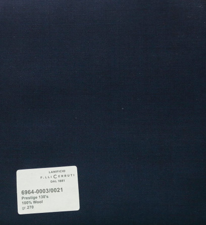 6964-0003/0021 Cerruti Lanificio - Vải Suit 100% Wool - Xanh Dương Trơn